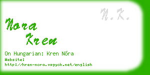 nora kren business card